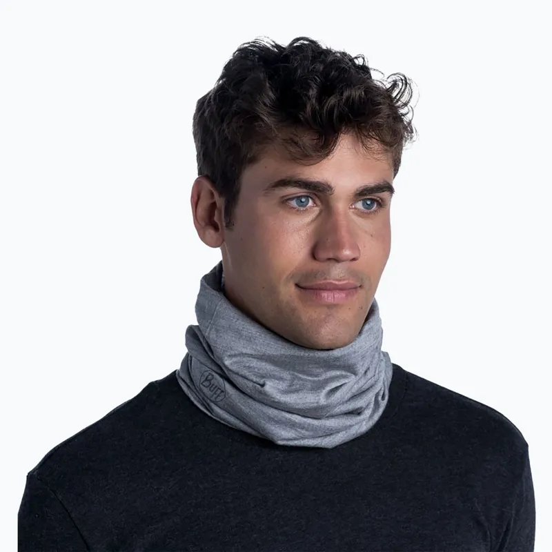 Buff Merino Lightweight Neckwear Solid Light Grey-1